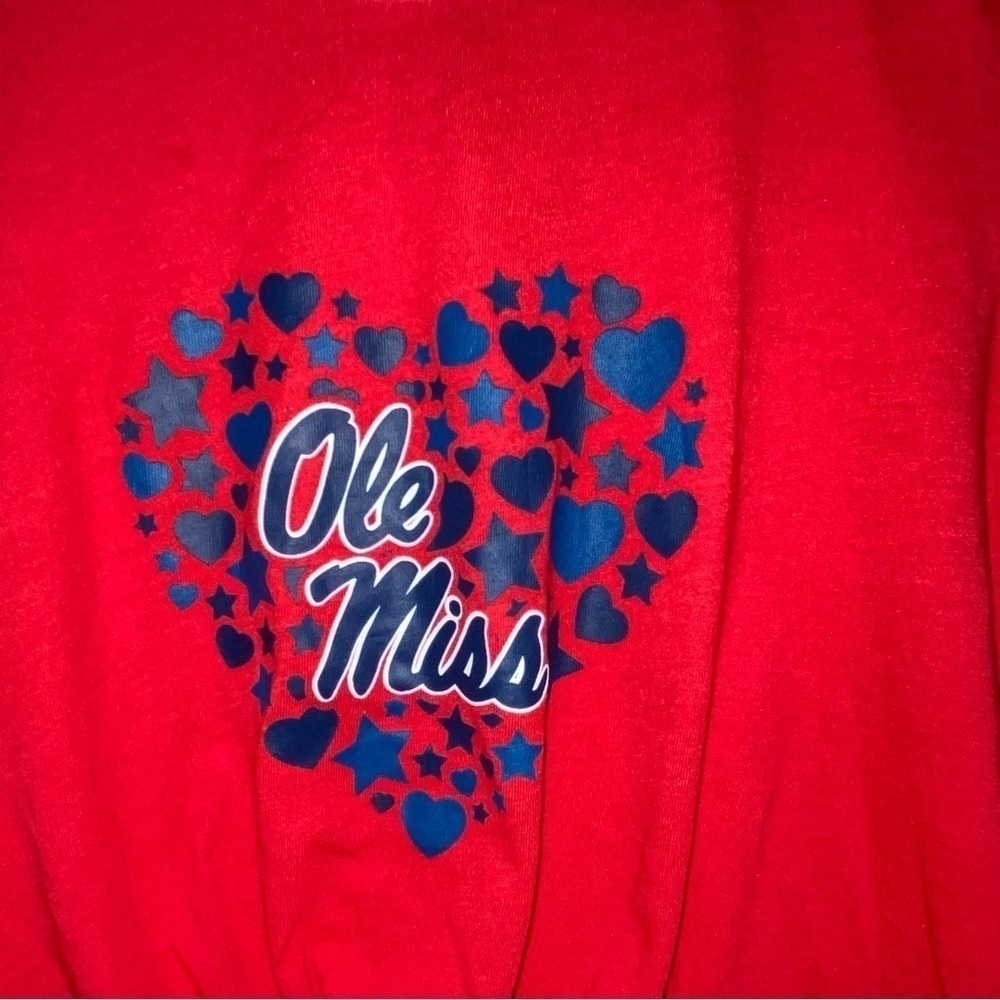 NWT NCAA Girls Ole Miss Red Heart Tee - Picture 3 of 6